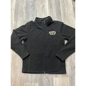 Vintage Guinness Beer Black Fleece Zip Up Jacket Irish Ireland Size XL